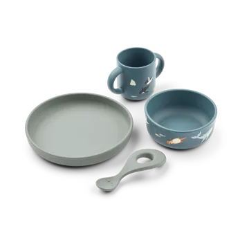 Set de vaisselle imprimé Vivi 4 pièces - Arctic Sea-Ocean view - Liewood