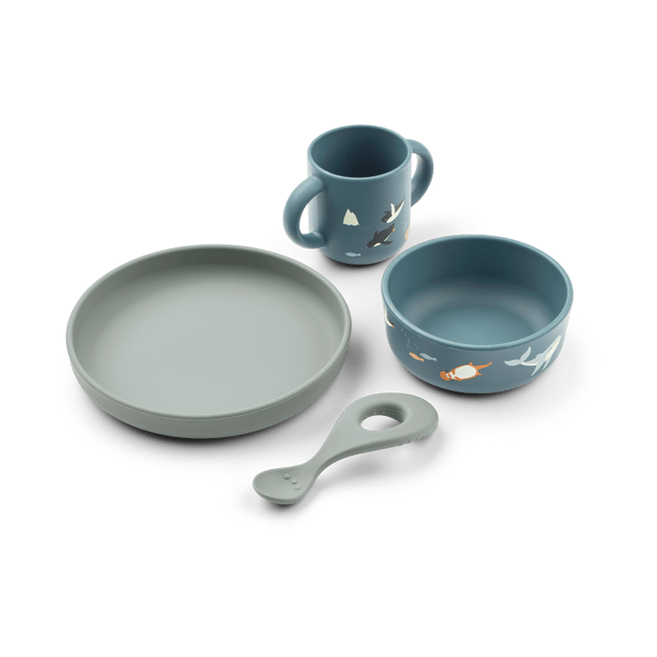Set de vaisselle imprimé Vivi 4 pièces - Arctic Sea-Ocean view - Liewood