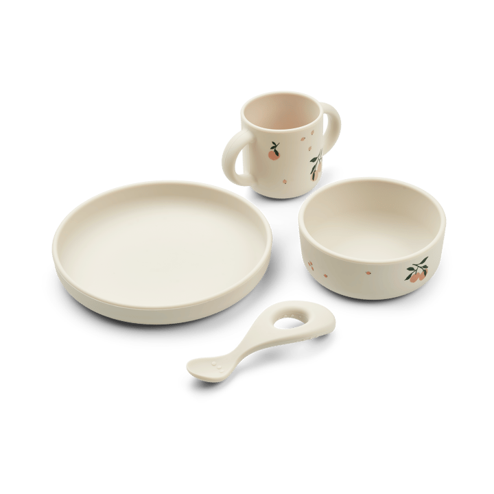 Set de vaisselle imprimé Vivi 4 pièces - Peach-Sea shell mix - Liewood