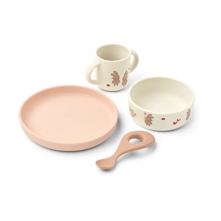 Set de vaisselle imprimé Vivi 4 pièces - Wild child/Rosey - Liewood