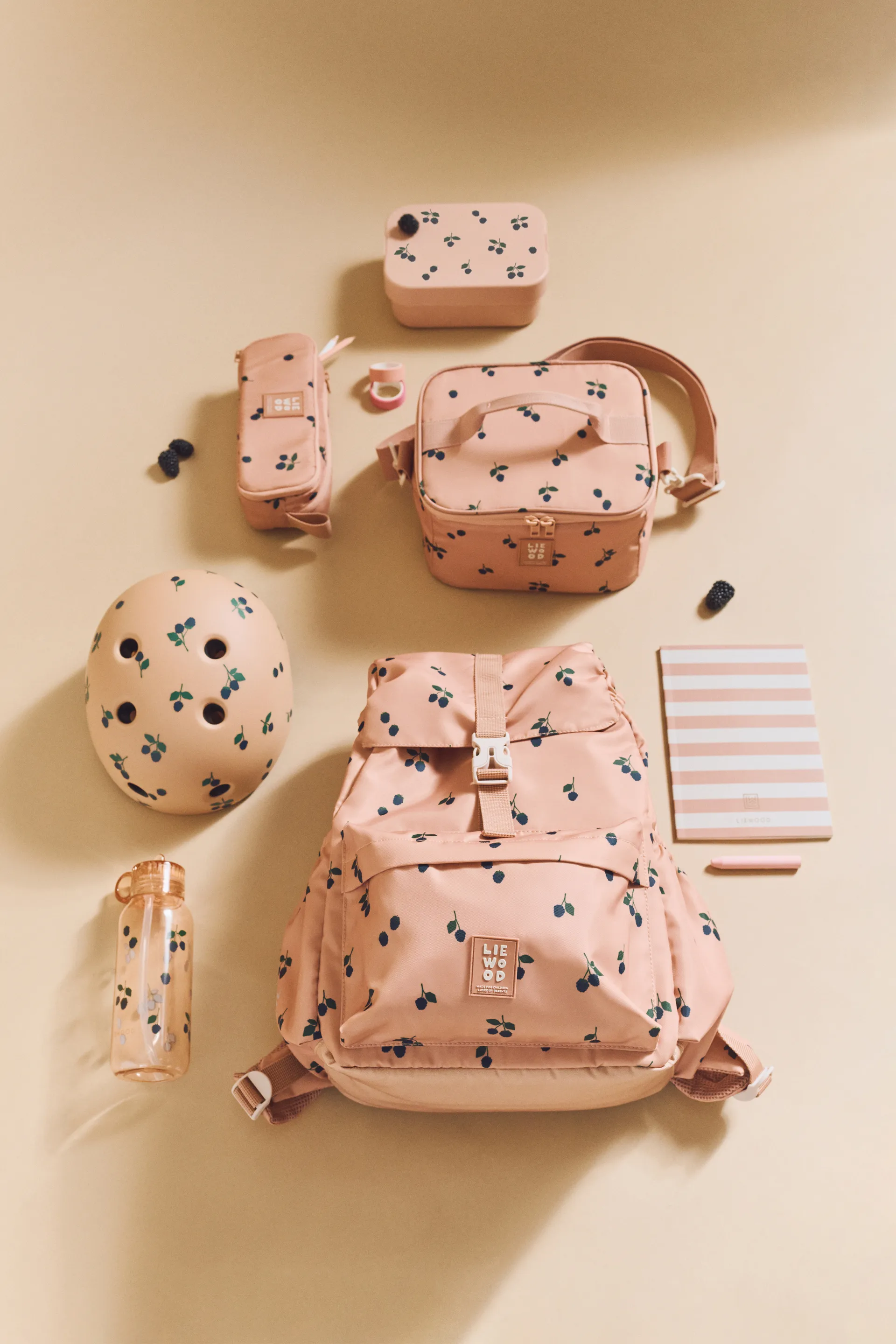 Set lunchbox imprimé Chelsey 2 pièces, Berry-Pale Tuscany Liewood