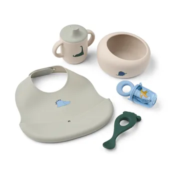 Set repas bébé Mileah - Dino Roar/Dove blue - Liewood