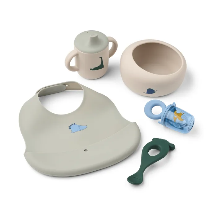 Set repas bébé Mileah - Dino Roar/Dove blue - Liewood