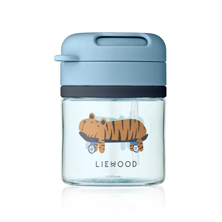 Tasse avec paille Pavia - Fun-beach blue, 28 cl - Liewood