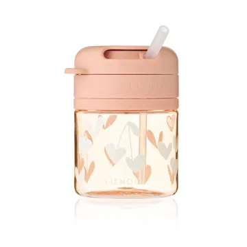 Tasse avec paille Pavia - Sweethearts-pale tuscany, 28 cl - Liewood