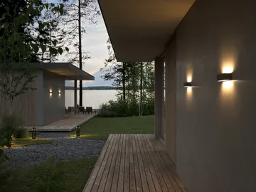 Applique murale Linea W2 switch tune - Black, 7x30 cm - Light-Point