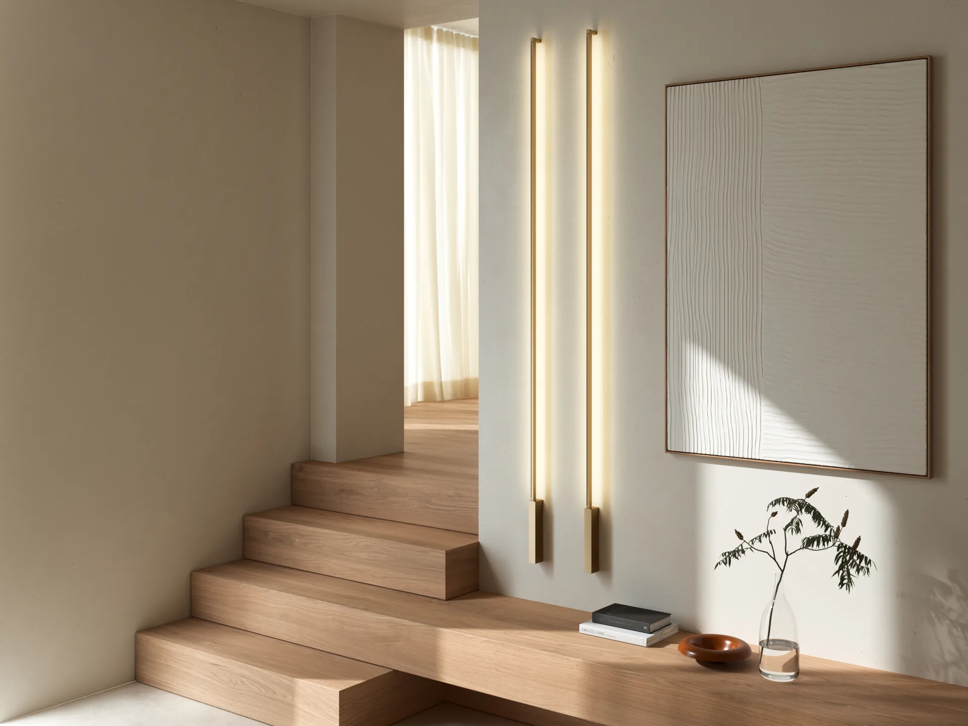 Applique murale Stripe C/W, Brass, 4x200 cm Light-Point