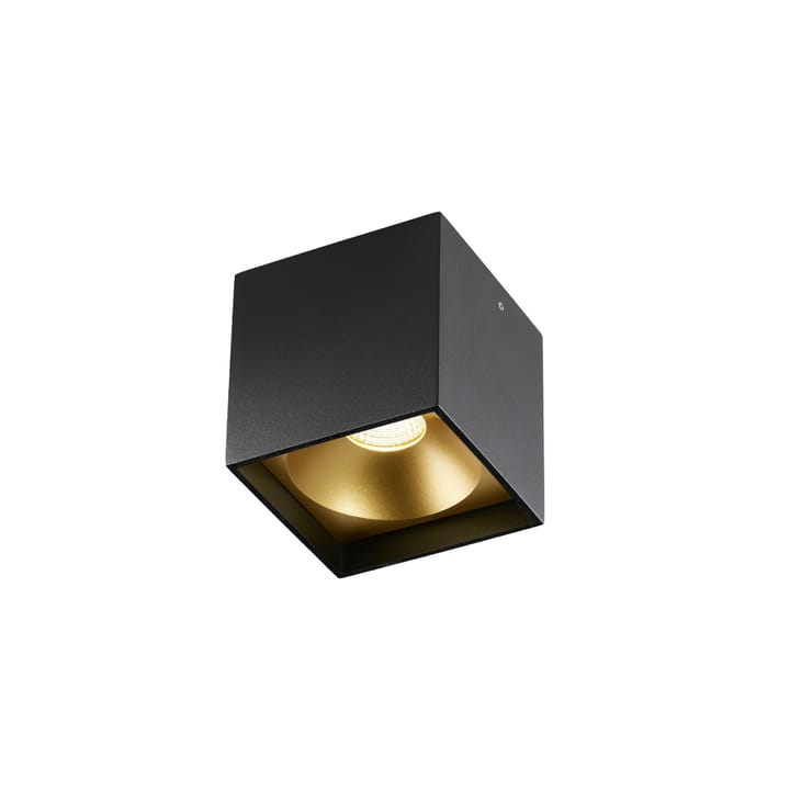 Solo Square spotlight - black/gold, 3000 kelvins - Light-Point