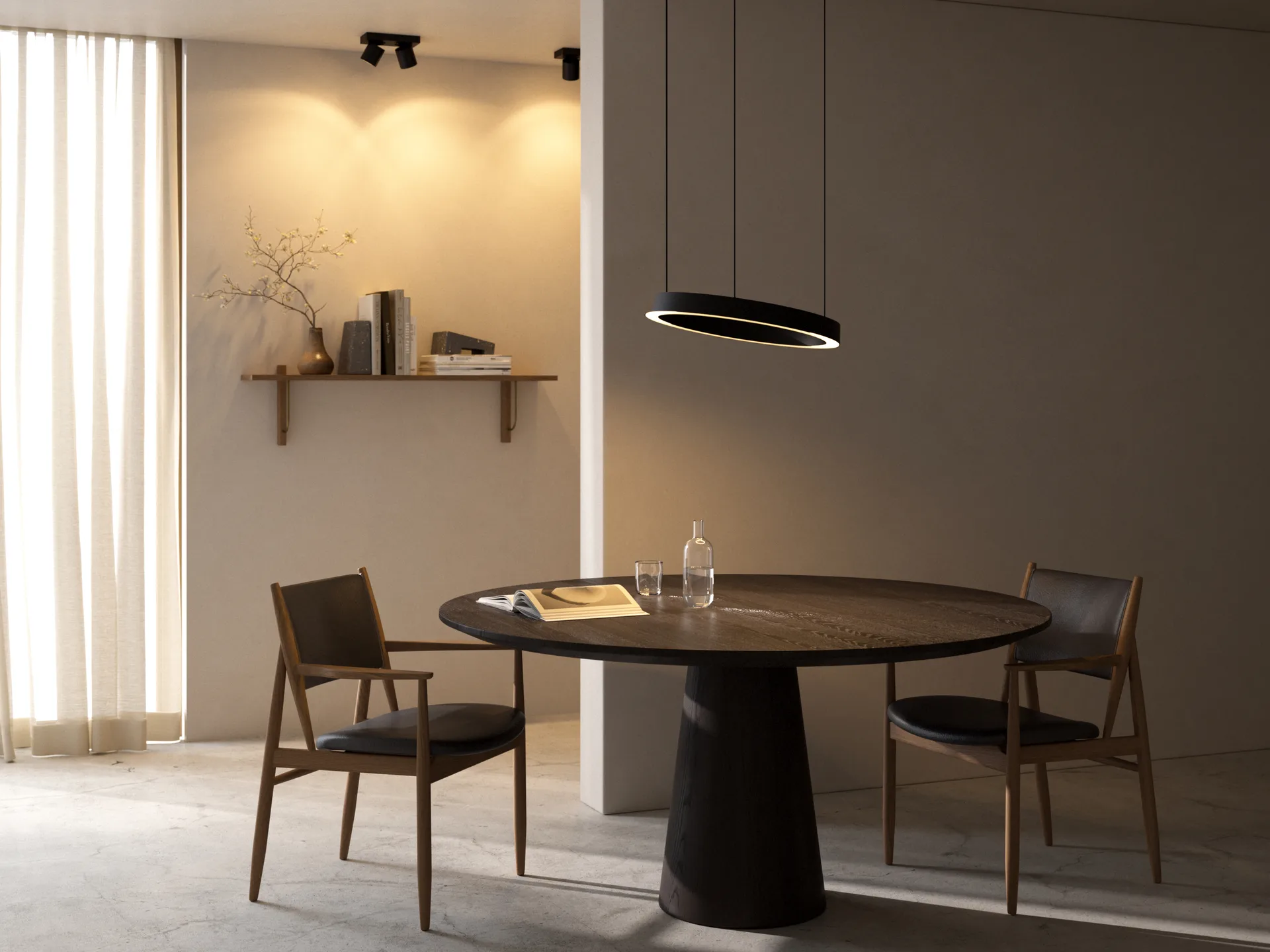 Suspension Edge round Ø40 switch tune, Carbon black Light-Point