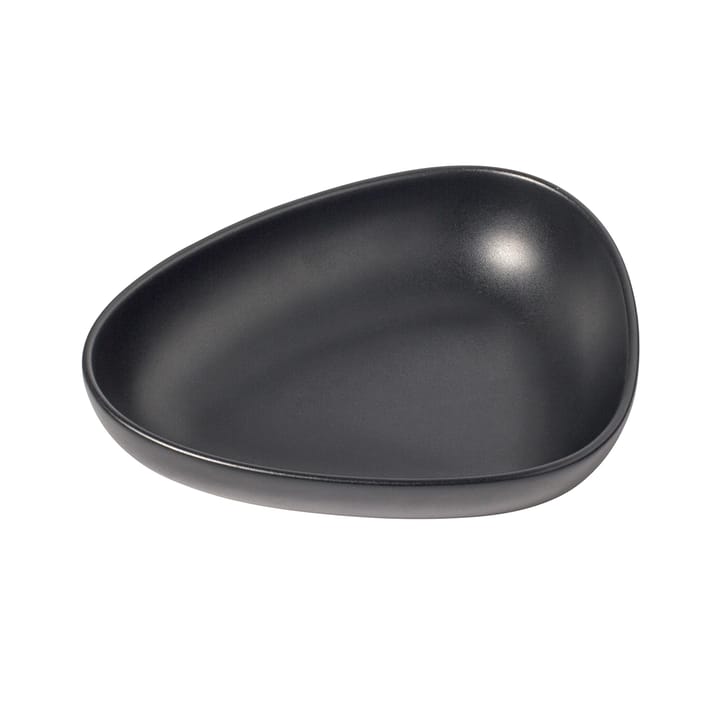 Assiette creuse Curve Stoneware 19x22 cm - Black - LIND DNA