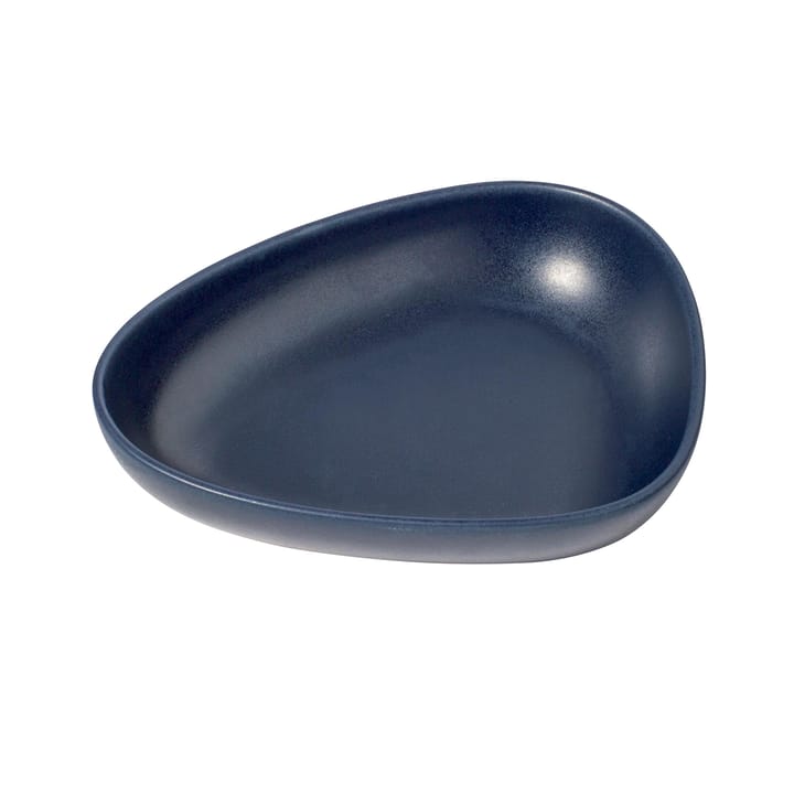 Assiette creuse Curve Stoneware 19x22 cm - Navy blue - LIND DNA