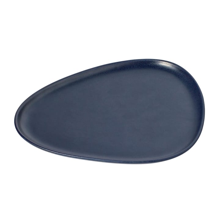 Assiette Curve Stoneware 26x30 cm - Navy blue - LIND DNA