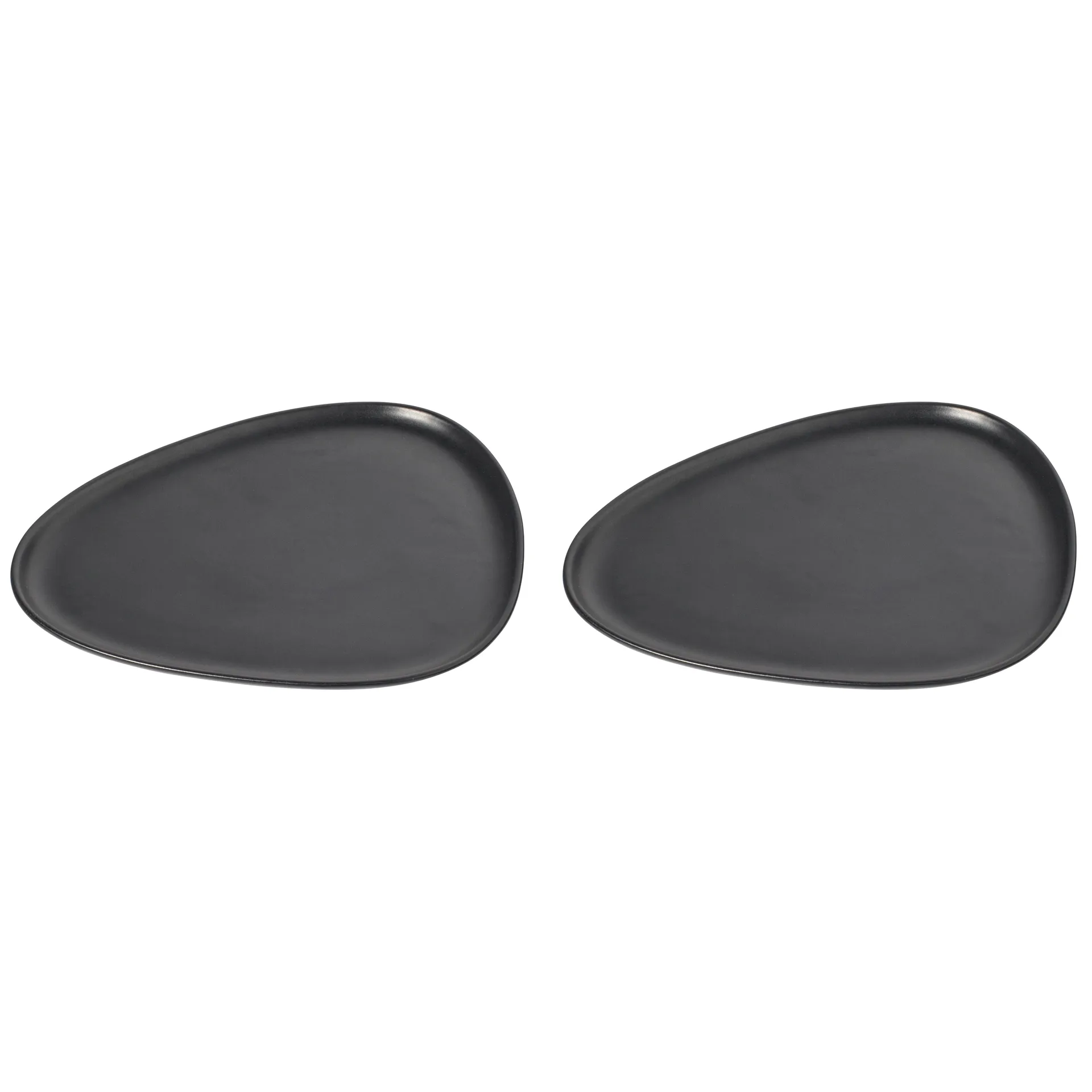 Assiettes Curve Stoneware lot de 2, Noir LIND DNA