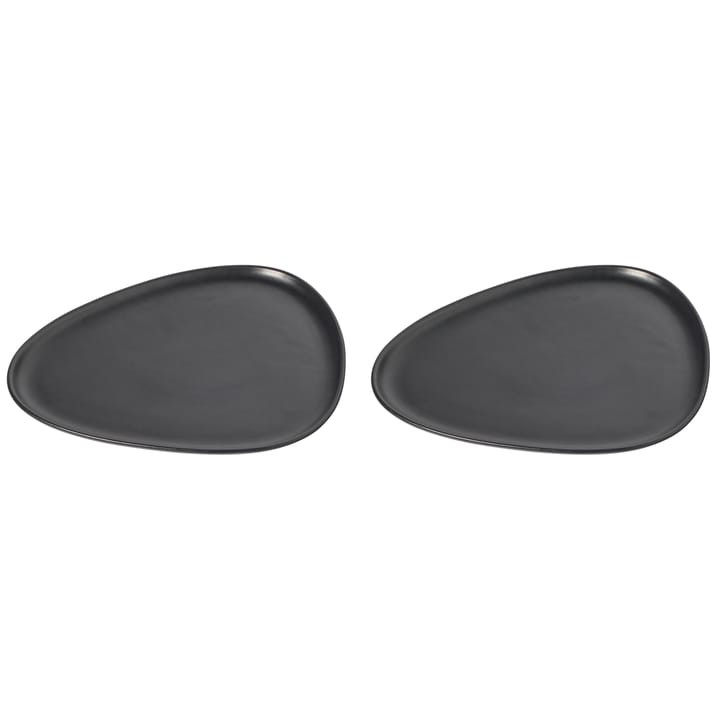 Assiettes Curve Stoneware lot de 2 - Noir - LIND DNA