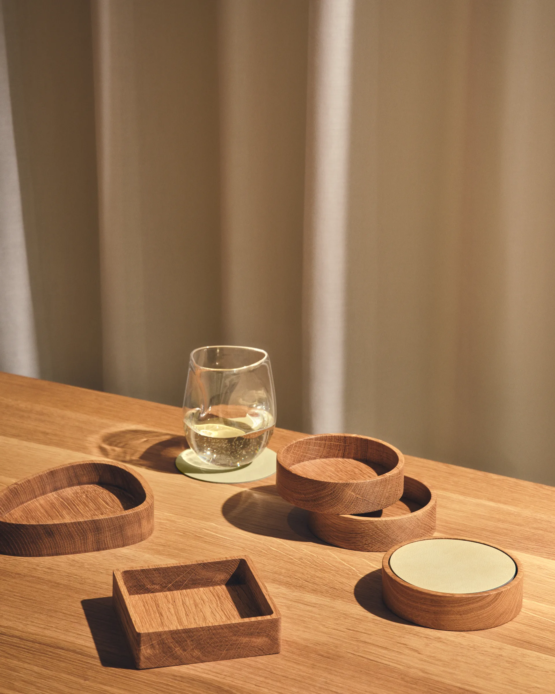 Boîte de rangement Wood Box pour dessous de verre, Nature-oak, square, S LIND DNA