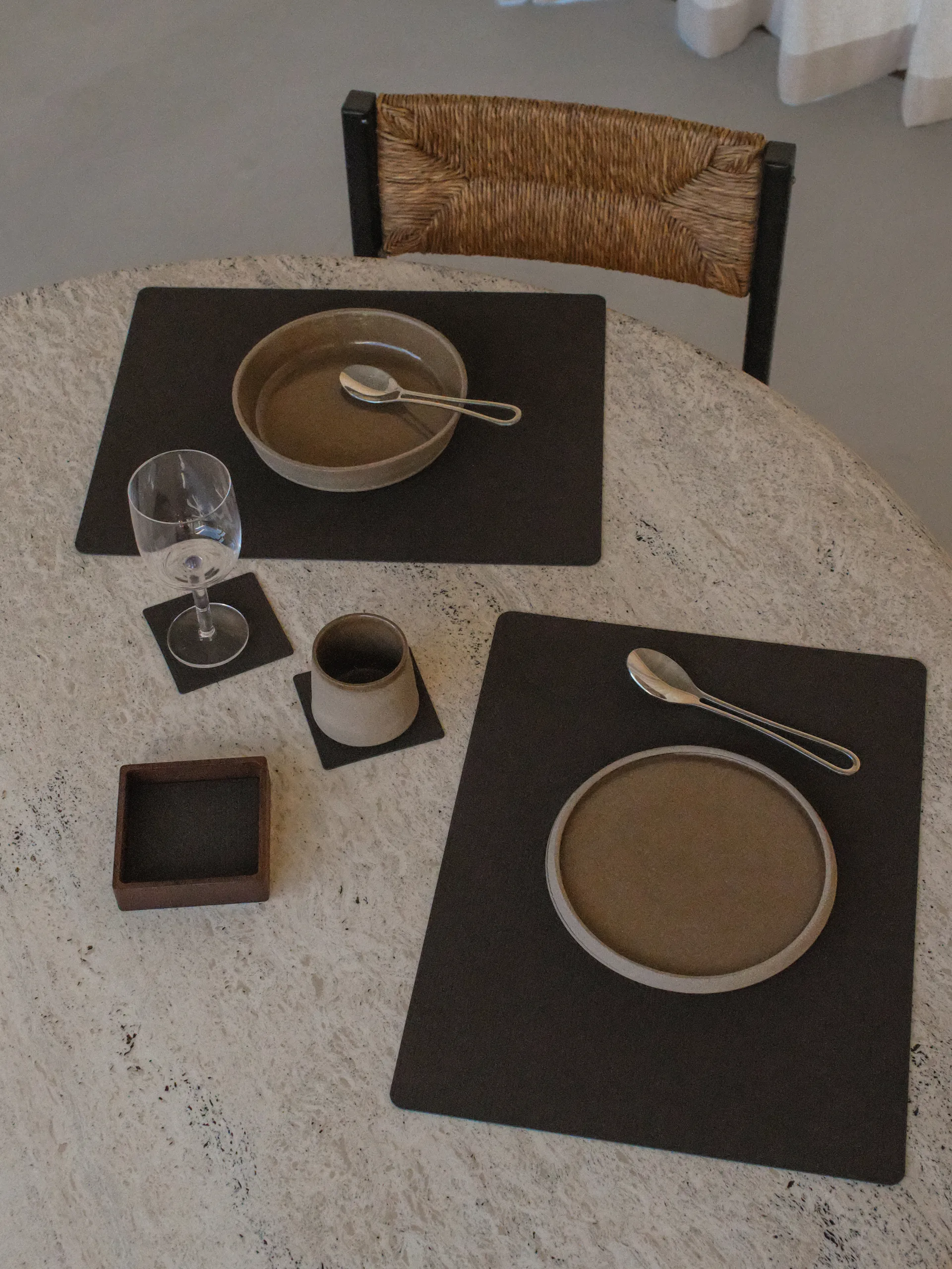 Boîte de rangement Wood Box pour dessous de verre, Smoked-oak, square, S LIND DNA