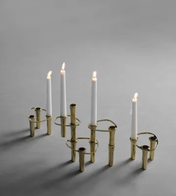 Bougeoir à combiner Lind Curve plaqué or 24K - Double - LIND DNA