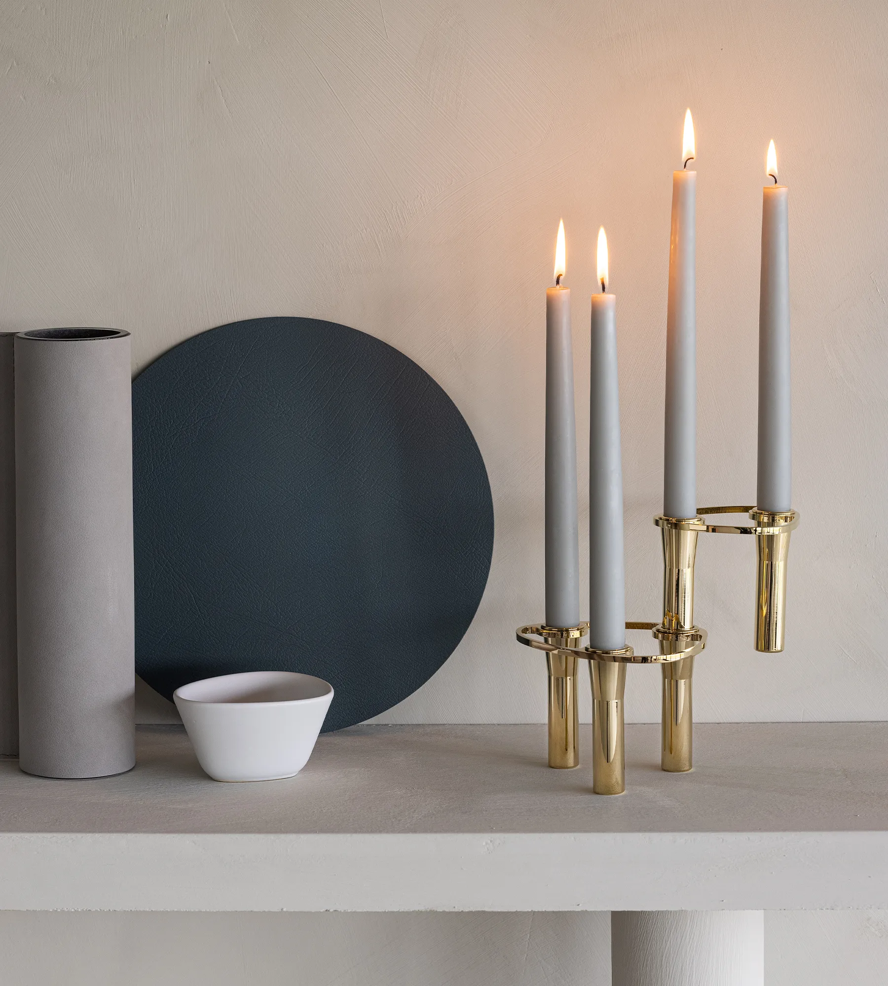 Bougeoir à combiner Lind Curve plaqué or 24K, Double LIND DNA