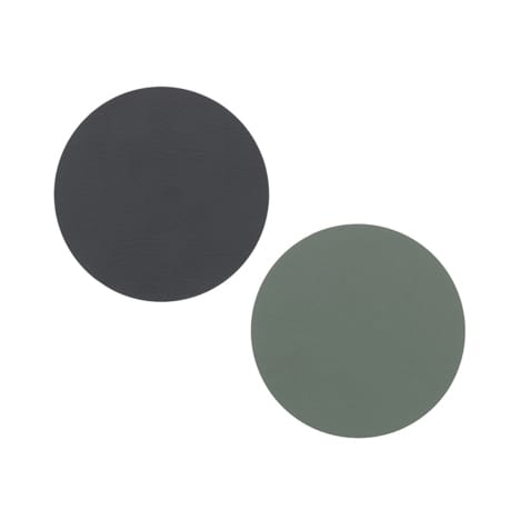 Dessous de verre Cloud-Nupo réversible circle 1 pièce - Gris Anthracite -Vert pastel - LIND DNA