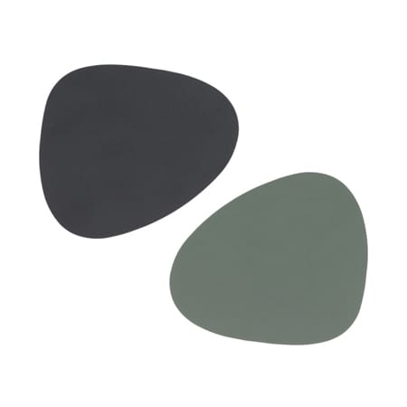 Dessous de verre Cloud-Nupo réversible curve 1 pièce - Gris Anthracite -Vert pastel - LIND DNA