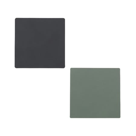 Dessous de verre Cloud-Nupo réversible square 1 pièce - Gris Anthracite -Vert pastel - LIND DNA