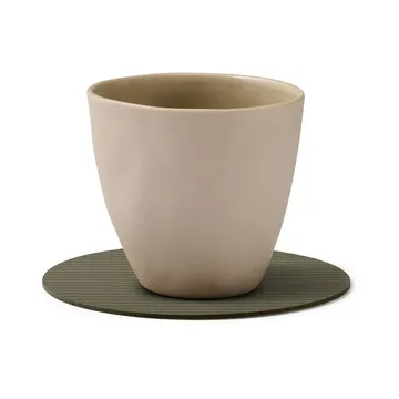 Dessous de verre en velours côtelé - Army green, circle - LIND DNA