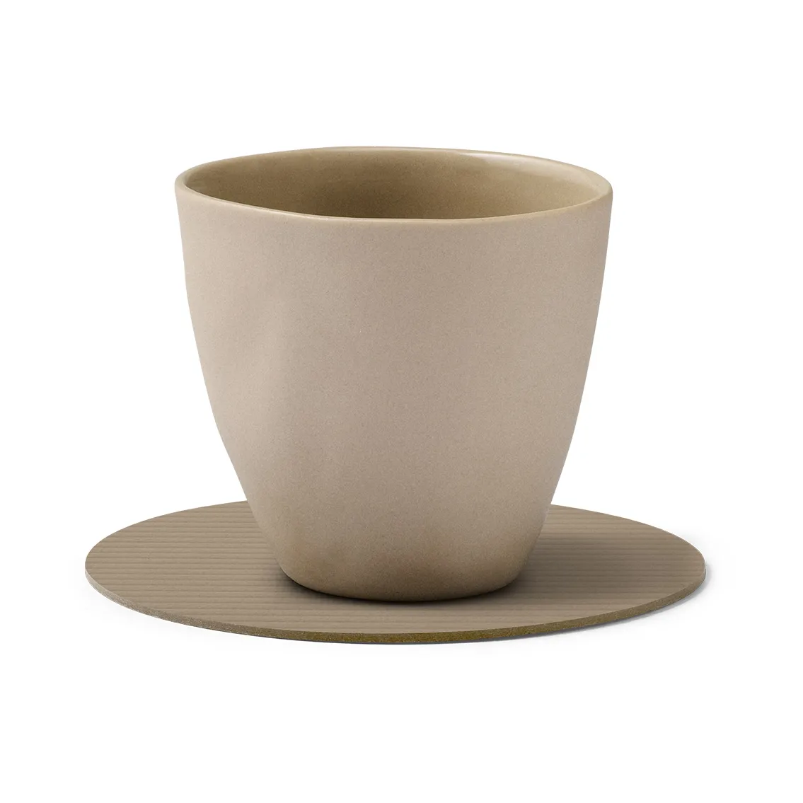 Dessous de verre en velours côtelé, Clay brown, circle LIND DNA
