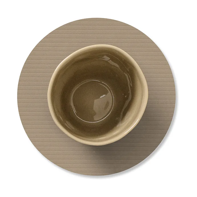 Dessous de verre en velours côtelé, Clay brown, circle LIND DNA