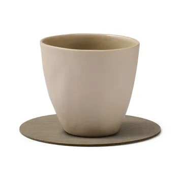 Dessous de verre en velours côtelé - Nomad grey, circle - LIND DNA