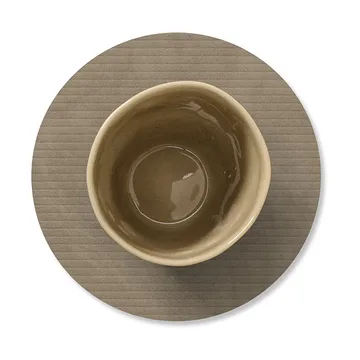 Dessous de verre en velours côtelé - Nomad grey, circle - LIND DNA