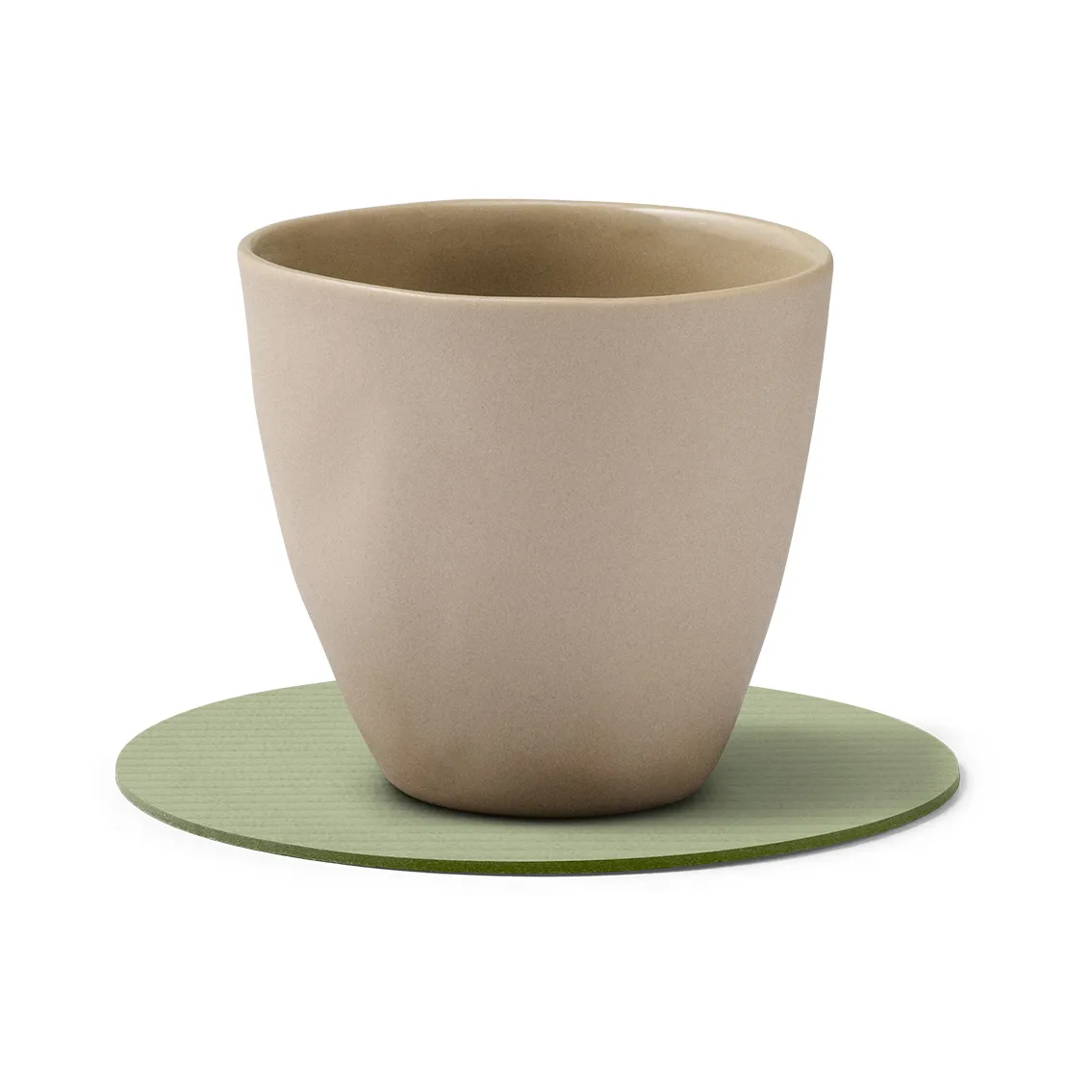 Dessous de verre en velours côtelé, Olive green, circle LIND DNA
