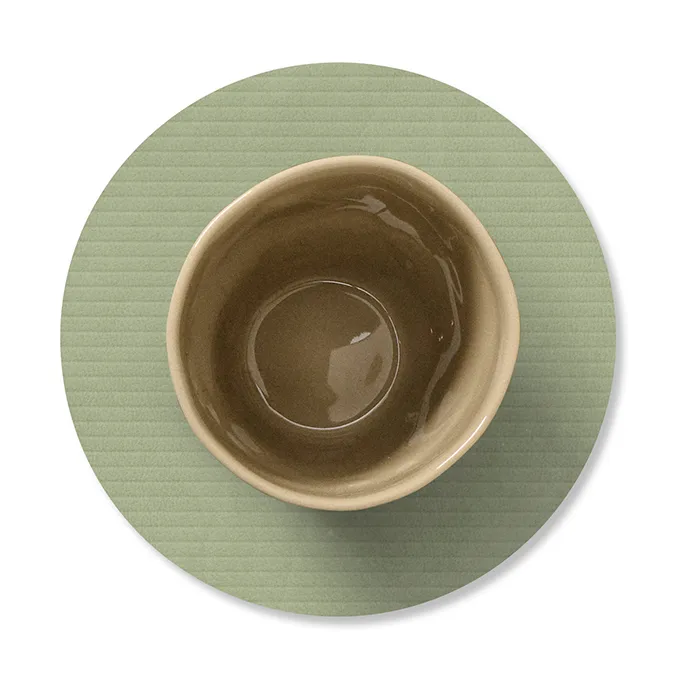 Dessous de verre en velours côtelé, Olive green, circle LIND DNA