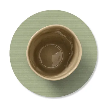 Dessous de verre en velours côtelé - Olive green, circle - LIND DNA