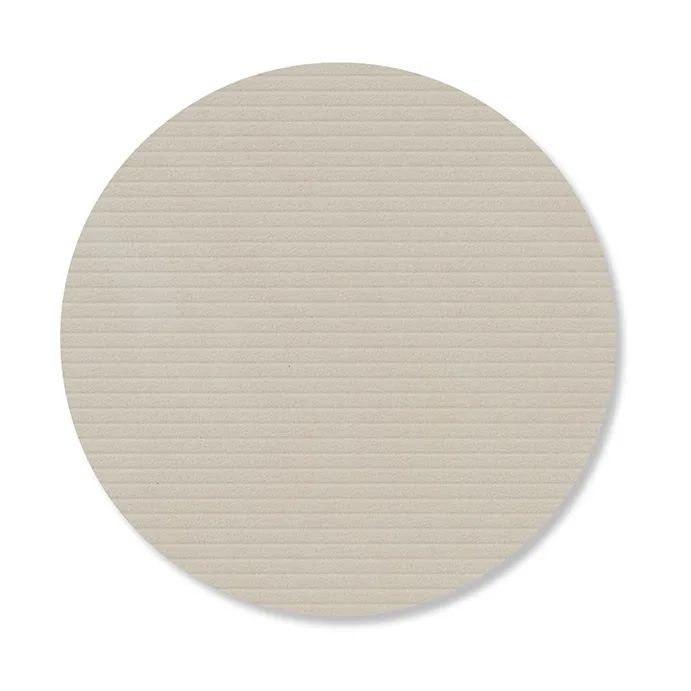 Dessous de verre en velours côtelé - Oyster white, circle - LIND DNA