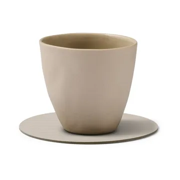 Dessous de verre en velours côtelé - Oyster white, circle - LIND DNA
