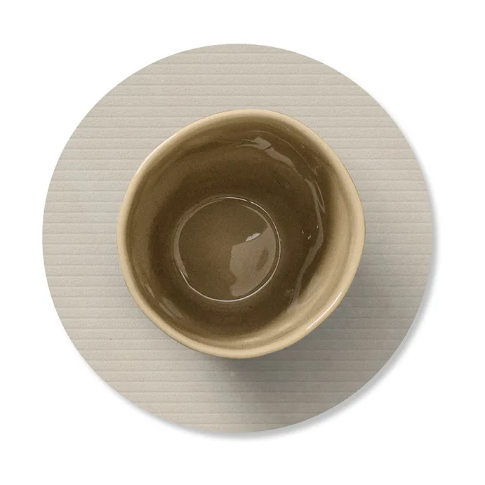 Dessous de verre en velours côtelé, Oyster white, circle LIND DNA
