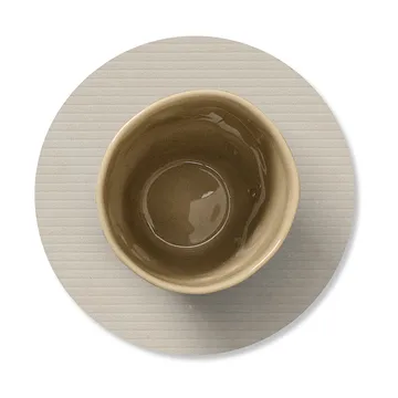 Dessous de verre en velours côtelé - Oyster white, circle - LIND DNA