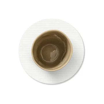 Dessous de verre en velours côtelé - Pure white, circle - LIND DNA