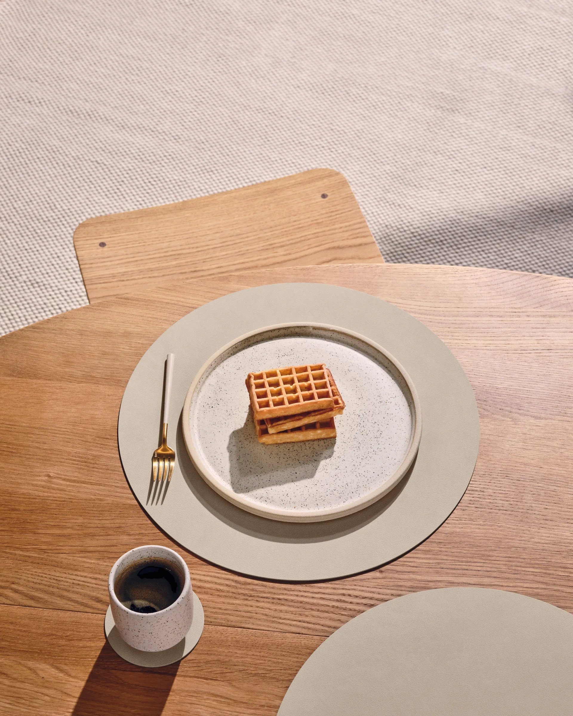 Dessous de verre Nupo circle réversible 1 pièce, Linen-Flint Grey LIND DNA