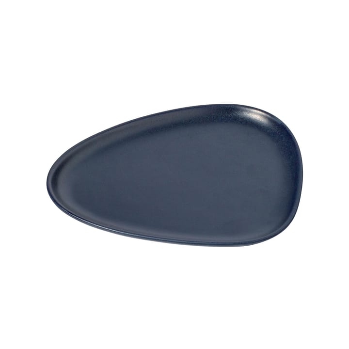 Petite assiette Curve Stoneware 19x22 cm - Navy blue - LIND DNA