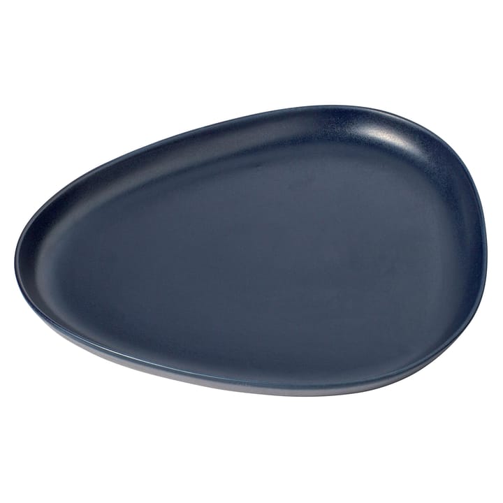 Plat à service Curve Stoneware 30x35 cm - Navy blue - LIND DNA