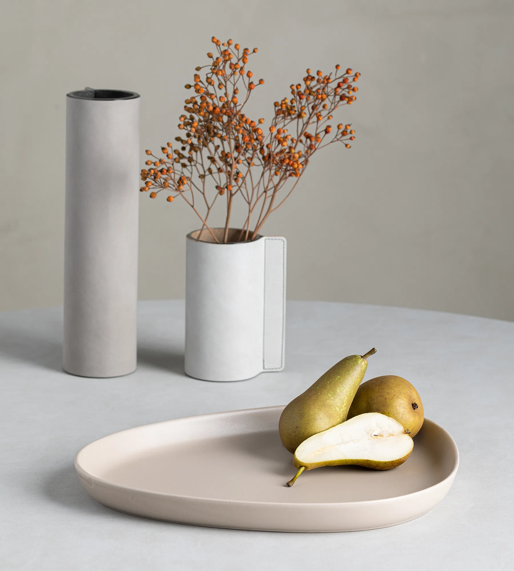 Plat à service Curve Stoneware 30x35 cm, Sand LIND DNA