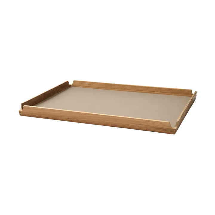 Plateau en teck Airy square L - Nupo clay brown - LIND DNA
