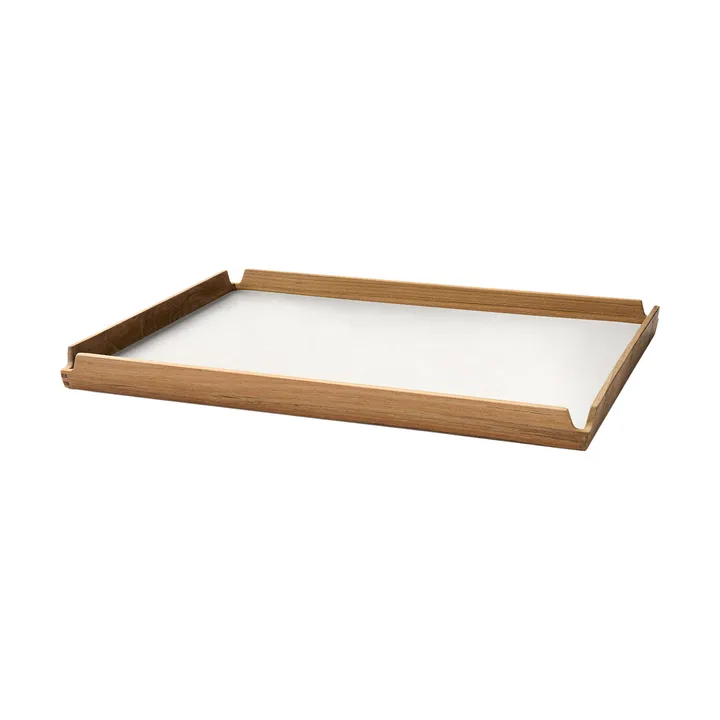 Plateau en teck Airy square L - Nupo pure white - LIND DNA