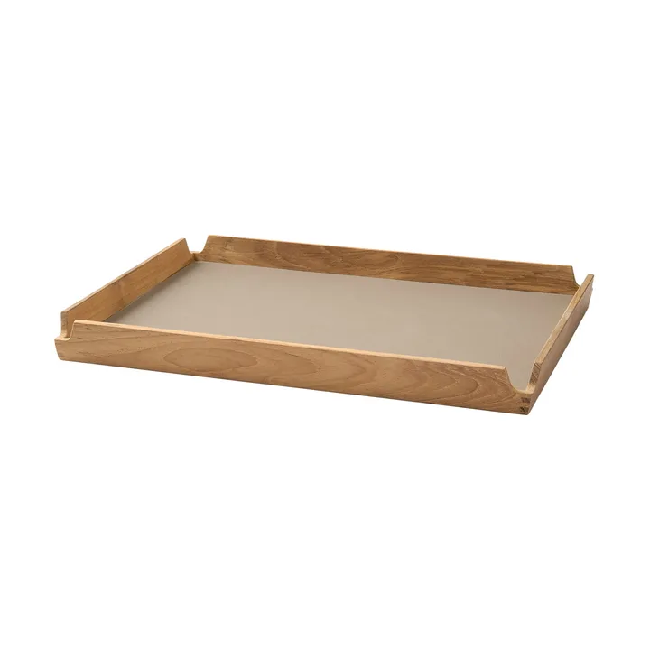 Plateau en teck Airy square M - Nupo clay brown - LIND DNA