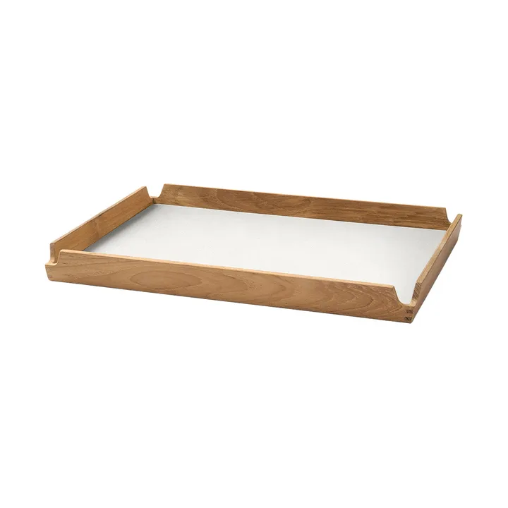 Plateau en teck Airy square M - Nupo pure white - LIND DNA