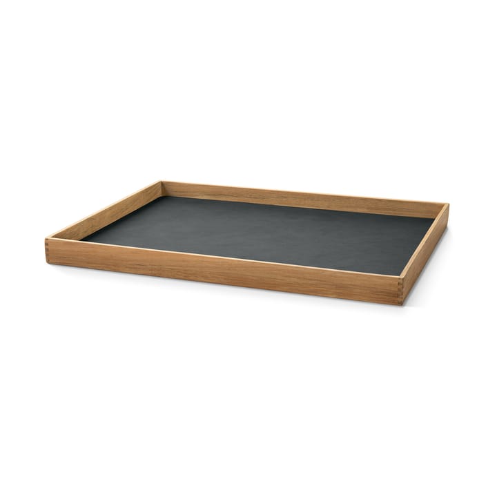 Plateau en teck Even square L - Nupo anthracite - LIND DNA