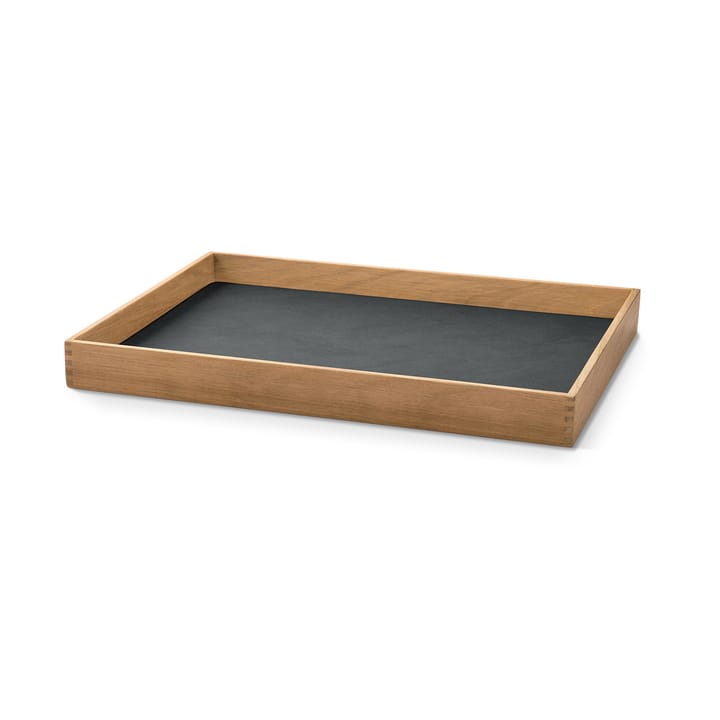 Plateau en teck Even square M - Nupo anthracite - LIND DNA