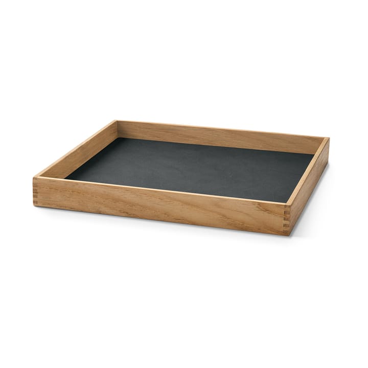 Plateau en teck Even square S - Nupo anthracite - LIND DNA