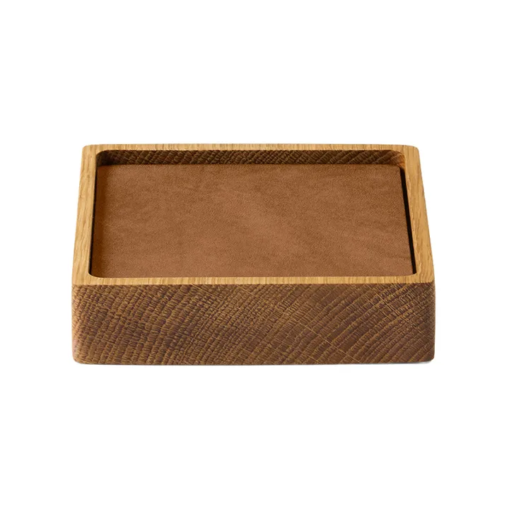 Set de dessous de verre Wood Box - Nature-chêne, carré, S, Nupo nature, 9 pièces - LIND DNA